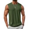 imageMAGCOMSEN Mens UPF 50 Tank Top Workout Sleeveless Muscle Shirts Lightweight Casual Cooling Sleeveless Shirt for Gym BeachArmygreen