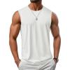 imageMAGCOMSEN Mens UPF 50 Tank Top Workout Sleeveless Muscle Shirts Lightweight Casual Cooling Sleeveless Shirt for Gym BeachWhite