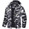 imageMAGCOMSEN Mens Winter Jacket Ski Snow Waterproof Fleece Coats Snowboard Warm Parka Raincoats with Hood 5 PocketsBlack Camouflage