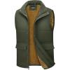 imageMAGCOMSEN Mens Winter Vest Outerwear Fleece Lined Outdoor Vest Warm Sleeveless JacketGreen
