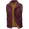 imageMAGCOMSEN Mens Winter Vest Outerwear Fleece Lined Outdoor Vest Warm Sleeveless JacketRed