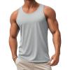 imageMAGCOMSEN Mens Workout Tank Tops Undershirt Cotton Muscle Athletic Sleeveless Shirts for Gym19light Grey