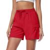 imageMAGCOMSEN Womens 5quot Hiking Cargo Shorts UPF 50 Lightweight Quick Dry Summer Golf Athletic Casual Shorts 4 PocketsRed
