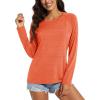 imageMAGCOMSEN Womens Long Sleeve Shirts UPF 50 Workout Tops Sun Protection Athletic Running Swim Rash GuardOrange