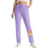 imageMAGCOMSEN Womens Sherpa Lined Sweatpants Winter Warm Fleece Pants Water Resistant Heavy Insulated Thermal Pants OutdoorTaro Purple