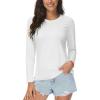 imageMAGCOMSEN Womens UPF 80 Workout Shirts Long Sleeve Atheltic TShirt Quick Dry Rash Guard Swim TopsWhite