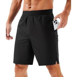 imageMAGCOMSEN Mens Athletic Running Shorts 8quot Quick Dry Lightweight Workout Gym Sports Hiking Shorts UPF 50 with 3 PocketsBlack