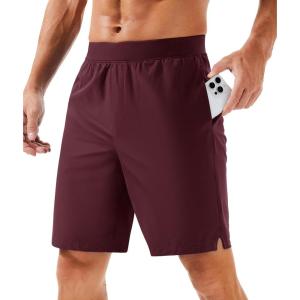 imageMAGCOMSEN Mens Athletic Running Shorts 8quot Quick Dry Lightweight Workout Gym Sports Hiking Shorts UPF 50 with 3 PocketsBurgundy