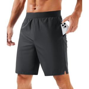 imageMAGCOMSEN Mens Athletic Running Shorts 8quot Quick Dry Lightweight Workout Gym Sports Hiking Shorts UPF 50 with 3 PocketsDark Grey