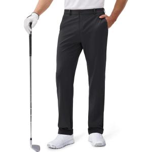 imageMAGCOMSEN Mens Golf Pants Classic Fit  30quot32quot34quot Stretch Water Resistant Quick Dry Flat Front Dress Pants with 5 PocketsBlack