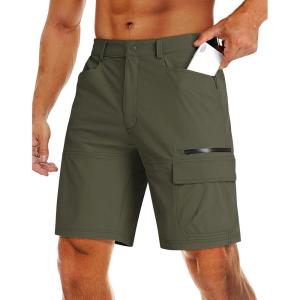 imageMAGCOMSEN Mens Hiking Cargo Shorts 9quot Quick Dry Lightweight Summer Casual Shorts for Men Work Golf Outdoor 5 PocketsArmy Green