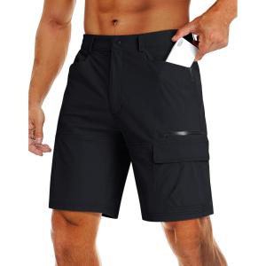 imageMAGCOMSEN Mens Hiking Cargo Shorts 9quot Quick Dry Lightweight Summer Casual Shorts for Men Work Golf Outdoor 5 PocketsBlack