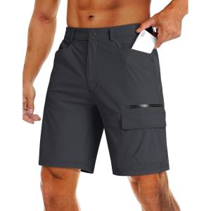 imageMAGCOMSEN Mens Hiking Cargo Shorts 9quot Quick Dry Lightweight Summer Casual Shorts for Men Work Golf Outdoor 5 PocketsDark Grey