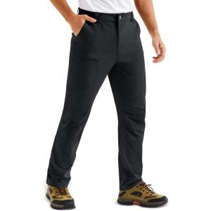 imageMAGCOMSEN Mens Hiking Pants Lightweight Quick Dry 7 Pockets Travel Pants for Men Water Resistant Ripstop Work FishingBlack
