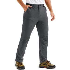 imageMAGCOMSEN Mens Hiking Pants Lightweight Quick Dry 7 Pockets Travel Pants for Men Water Resistant Ripstop Work FishingDark Grey