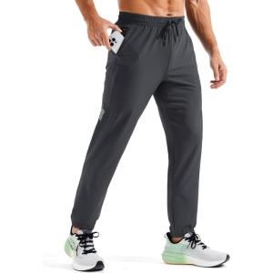 imageMAGCOMSEN Mens Hiking Pants Mens Lightweight Pants Quick Dry UPF 50 Joggers Athletic Workout Travel Casual with PocketDark Grey