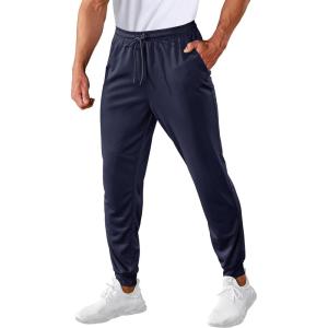 imageMAGCOMSEN Mens Joggers Sweatpants Quick Dry Running Pants with Pockets Summer Lightweight Athletic Workout PantsNavy