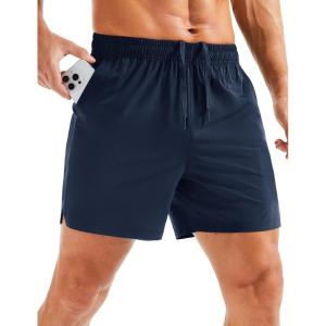 imageMAGCOMSEN Mens Running Shorts 5quot Quick Dry Lightweight Hiking Shorts with Pockets for Workout Athletic Gym03navy