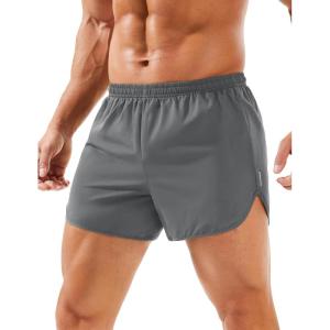 imageMAGCOMSEN Mens Running Shorts Mens 3 Inch Shorts Quick Dry Lightweight for Athleic Workout Gym Sports with Liner PocketLight Grey