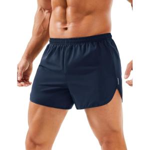 imageMAGCOMSEN Mens Running Shorts Mens 3 Inch Shorts Quick Dry Lightweight for Athleic Workout Gym Sports with Liner PocketNavy