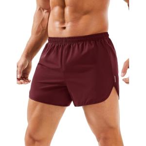 imageMAGCOMSEN Mens Running Shorts Mens 3 Inch Shorts Quick Dry Lightweight for Athleic Workout Gym Sports with Liner PocketWine Red