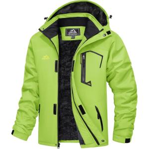 imageMAGCOMSEN Mens Winter Coats Water Resistant Ski Snow Jacket Warm Fleece Jacket Parka Raincoats With Hood MultiPocketsFl Green