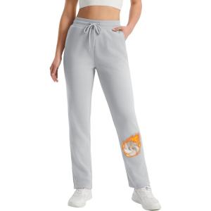 imageMAGCOMSEN Womens Sherpa Lined Sweatpants Winter Warm Fleece Pants Water Resistant Heavy Insulated Thermal Pants OutdoorLight Grey