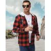 imageMAGCOMSEN Mens Flannel Shirts Long Sleeve Button Down Flannel Shirt Jacket with Hood Casual Cotton Plaid ShirtOrange
