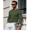 imageMAGCOMSEN Mens Long Sleeve Shirts Cotton Crew Neck T Shirt Solid Casual Shirt Lightweight Work Tee ShirtsArmy Green