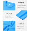 imageMAGCOMSEN Mens Long Sleeve Shirts Cotton Crew Neck T Shirt Solid Casual Shirt Lightweight Work Tee ShirtsAzure Blue
