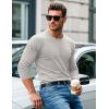 imageMAGCOMSEN Mens Long Sleeve Shirts Cotton Crew Neck T Shirt Solid Casual Shirt Lightweight Work Tee ShirtsBeige