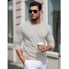 imageMAGCOMSEN Mens Long Sleeve Shirts Cotton Crew Neck T Shirt Solid Casual Shirt Lightweight Work Tee ShirtsBeige