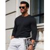 imageMAGCOMSEN Mens Long Sleeve Shirts Cotton Crew Neck T Shirt Solid Casual Shirt Lightweight Work Tee ShirtsBlack