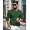 imageMAGCOMSEN Mens Long Sleeve Shirts Cotton Crew Neck T Shirt Solid Casual Shirt Lightweight Work Tee ShirtsDark Green