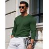 imageMAGCOMSEN Mens Long Sleeve Shirts Cotton Crew Neck T Shirt Solid Casual Shirt Lightweight Work Tee ShirtsDark Green