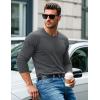 imageMAGCOMSEN Mens Long Sleeve Shirts Cotton Crew Neck T Shirt Solid Casual Shirt Lightweight Work Tee ShirtsDark Heather