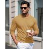 imageMAGCOMSEN Mens Long Sleeve Shirts Cotton Crew Neck T Shirt Solid Casual Shirt Lightweight Work Tee ShirtsEarthy Yellow