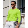 imageMAGCOMSEN Mens Long Sleeve Shirts Cotton Crew Neck T Shirt Solid Casual Shirt Lightweight Work Tee ShirtsFl Green