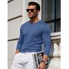 imageMAGCOMSEN Mens Long Sleeve Shirts Cotton Crew Neck T Shirt Solid Casual Shirt Lightweight Work Tee ShirtsGrey Blue