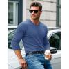 imageMAGCOMSEN Mens Long Sleeve Shirts Cotton Crew Neck T Shirt Solid Casual Shirt Lightweight Work Tee ShirtsGrey Blue