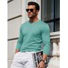 imageMAGCOMSEN Mens Long Sleeve Shirts Cotton Crew Neck T Shirt Solid Casual Shirt Lightweight Work Tee ShirtsGrey Green