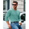imageMAGCOMSEN Mens Long Sleeve Shirts Cotton Crew Neck T Shirt Solid Casual Shirt Lightweight Work Tee ShirtsGrey Green