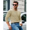 imageMAGCOMSEN Mens Long Sleeve Shirts Cotton Crew Neck T Shirt Solid Casual Shirt Lightweight Work Tee ShirtsKhaki