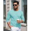 imageMAGCOMSEN Mens Long Sleeve Shirts Cotton Crew Neck T Shirt Solid Casual Shirt Lightweight Work Tee ShirtsLake Blue
