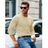 imageMAGCOMSEN Mens Long Sleeve Shirts Cotton Crew Neck T Shirt Solid Casual Shirt Lightweight Work Tee ShirtsLight Apricot