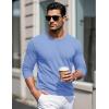 imageMAGCOMSEN Mens Long Sleeve Shirts Cotton Crew Neck T Shirt Solid Casual Shirt Lightweight Work Tee ShirtsLight Blue