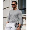 imageMAGCOMSEN Mens Long Sleeve Shirts Cotton Crew Neck T Shirt Solid Casual Shirt Lightweight Work Tee ShirtsLight Heather