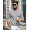 imageMAGCOMSEN Mens Long Sleeve Shirts Cotton Crew Neck T Shirt Solid Casual Shirt Lightweight Work Tee ShirtsLight Heather