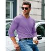 imageMAGCOMSEN Mens Long Sleeve Shirts Cotton Crew Neck T Shirt Solid Casual Shirt Lightweight Work Tee ShirtsLight Purple