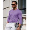 imageMAGCOMSEN Mens Long Sleeve Shirts Cotton Crew Neck T Shirt Solid Casual Shirt Lightweight Work Tee ShirtsLight Purple
